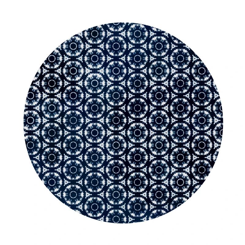 Silver Dark Blue Tie Dye Textile Pattern
