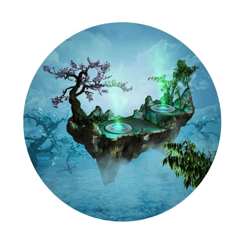 Flying island with trees