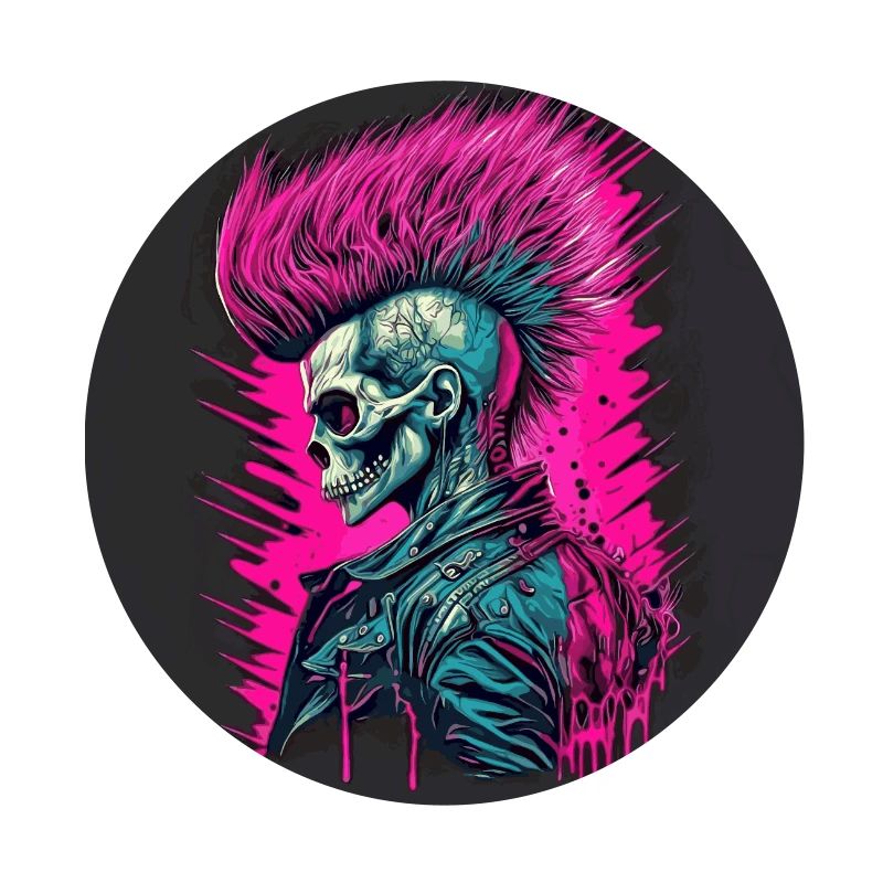 Synthwave Zombie Skull