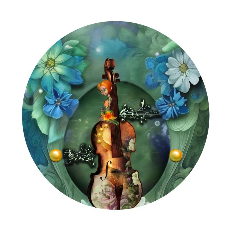 La majesté du violon avec des fleurs