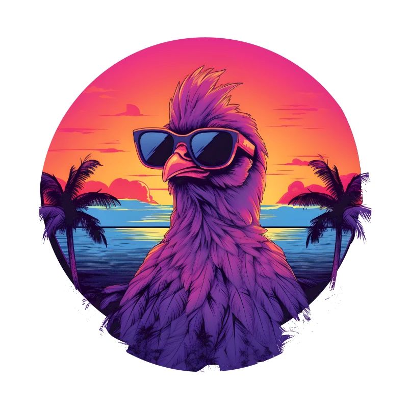 Synthwave Chicken Sunset