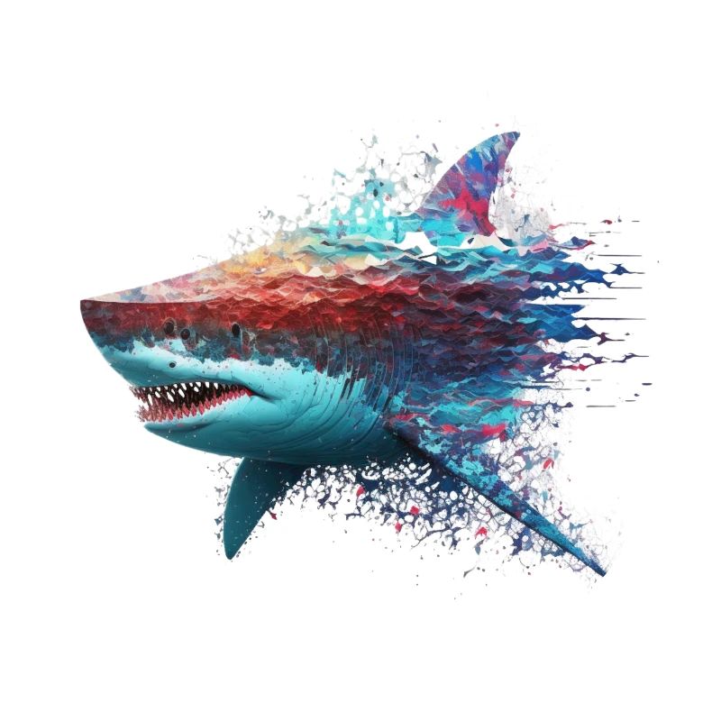 Requin cool et coloré