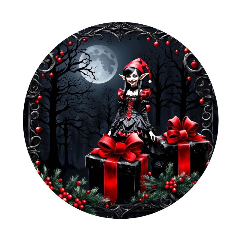 Cute gothic Christmas elf.