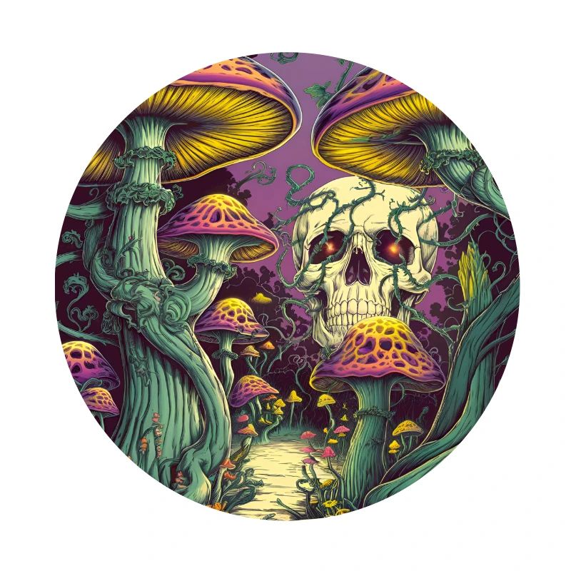 Conception de crâne de forêt de champignons