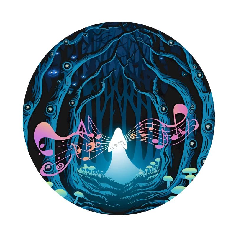 Mystical Forest with Harmonious Music Flow