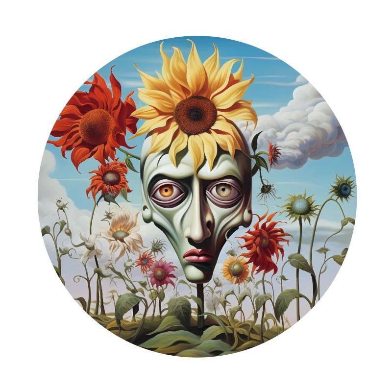 Surreal Sun Head Face