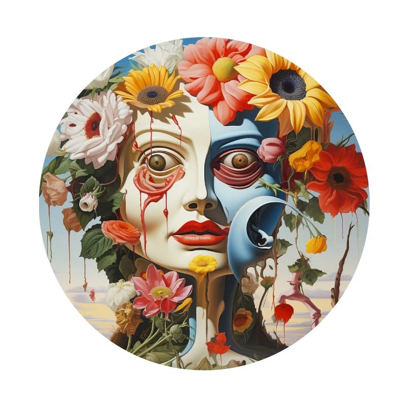 Masques de fleurs double visage