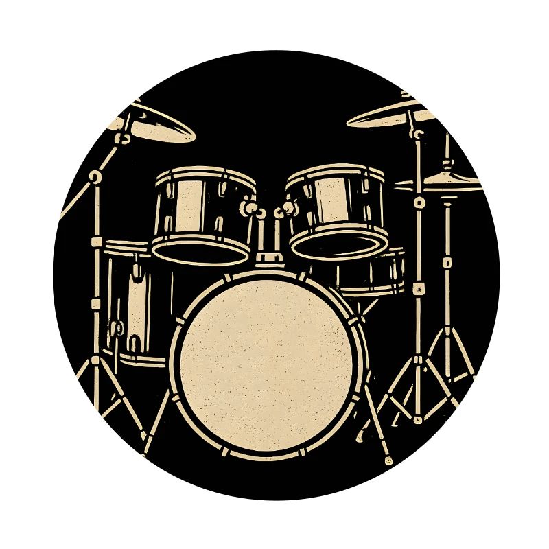 Black Silver Drumset Illustration