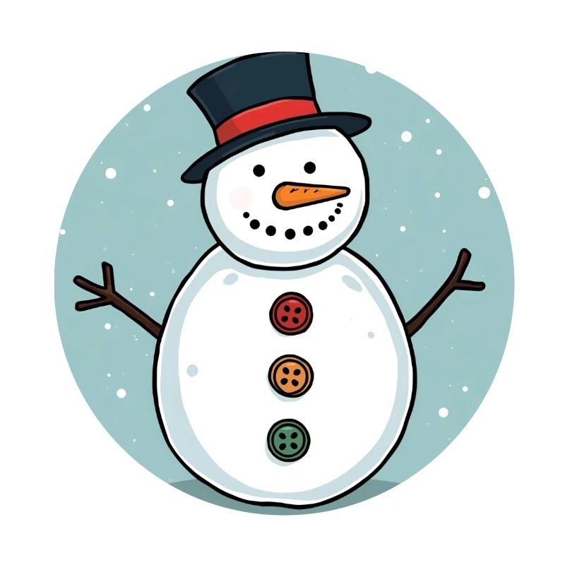 Colorful buttoned snowman