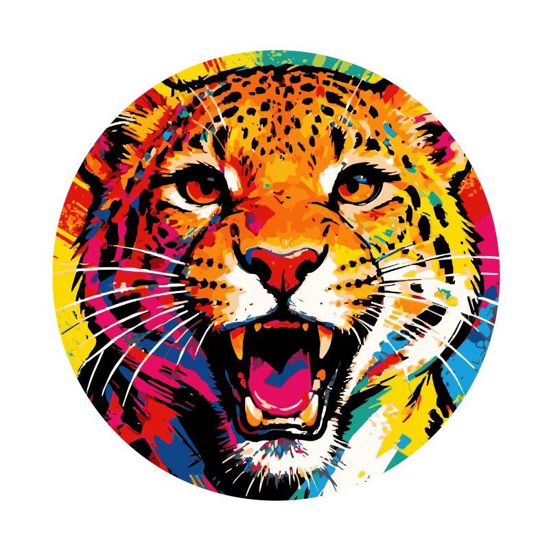 Leopard Pop Art Farbexplosion
