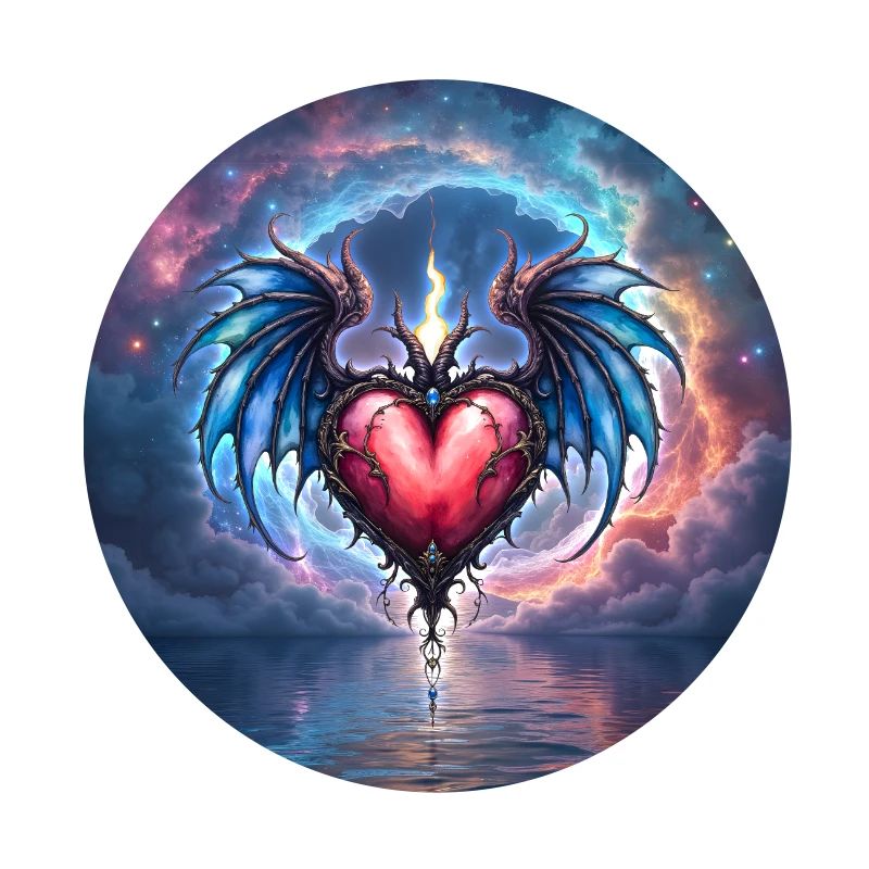 Cuore Alato di Fuoco Cosmico