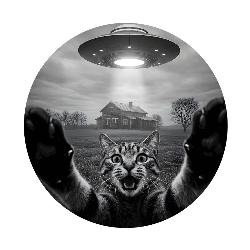 Design drôle d’extraterrestre d’un chat spatial OVNI
