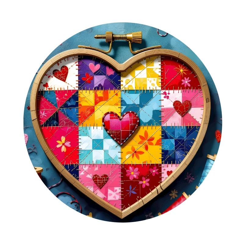 Patchwork Herz Quiltkunst