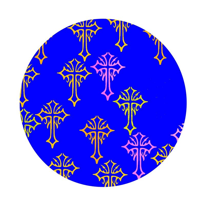 Neon Cross Pattern on Cobalt Blue