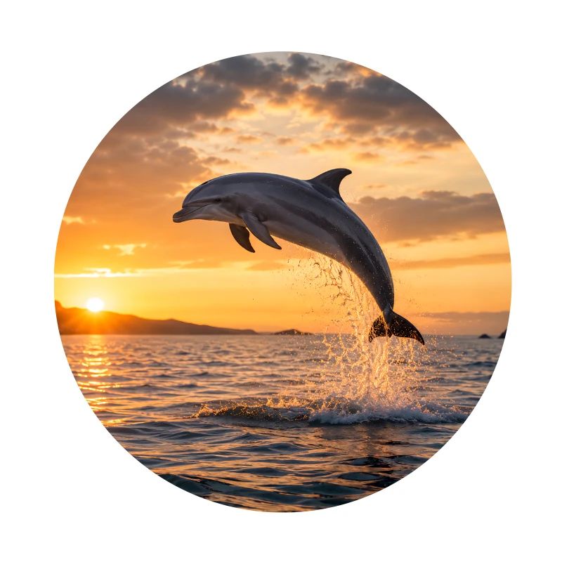 Dolphin at sunset