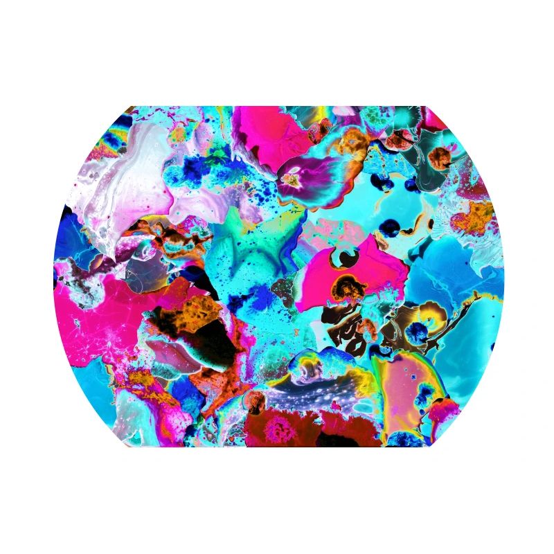 Abstract patchwork bright turquoise and pink color