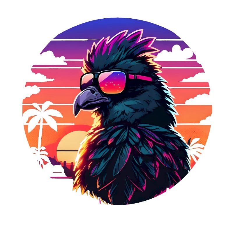 Synthwave Bird Sunset