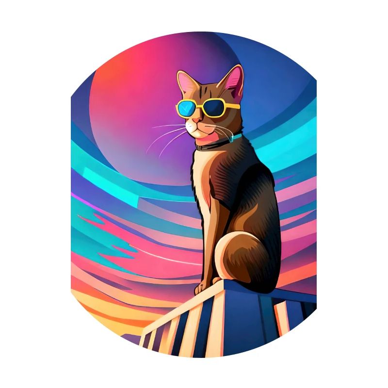 Synthwave Katze