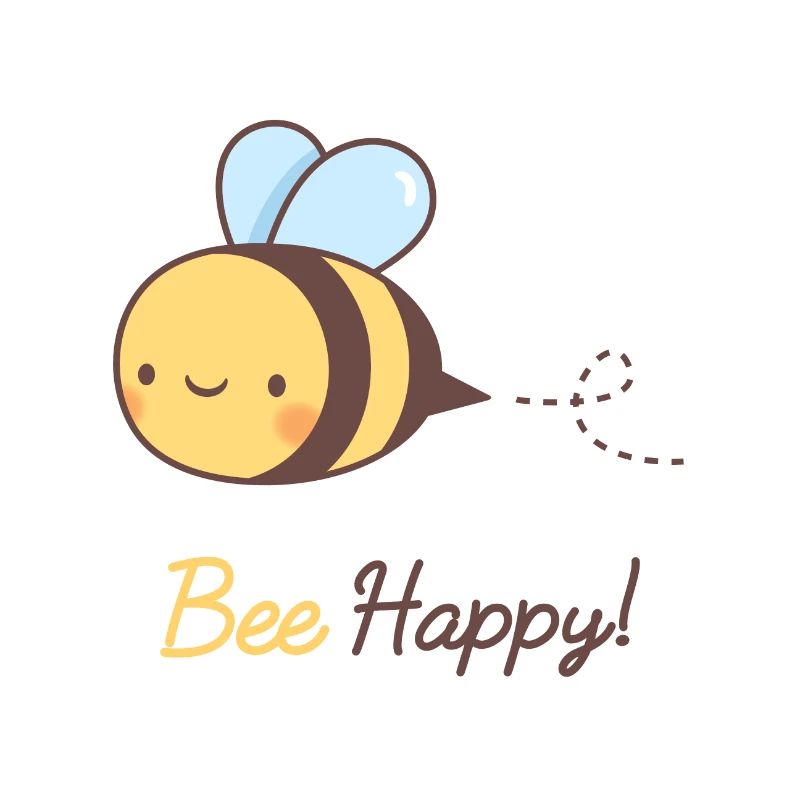 Abeille mignonne heureuse, Bee Pun