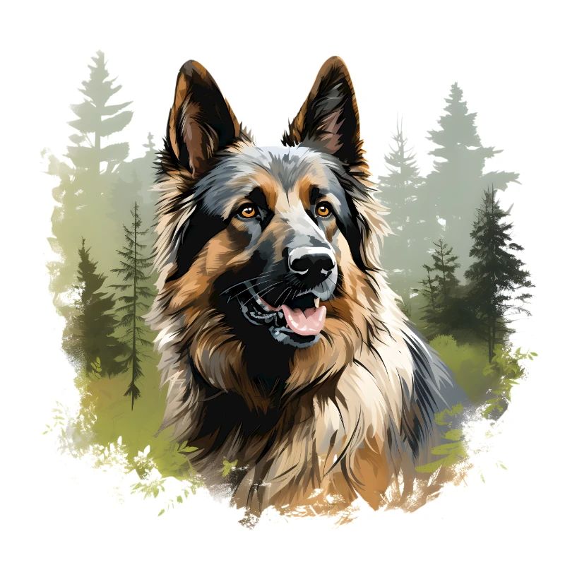 Deutscher Schäferhund im Wald