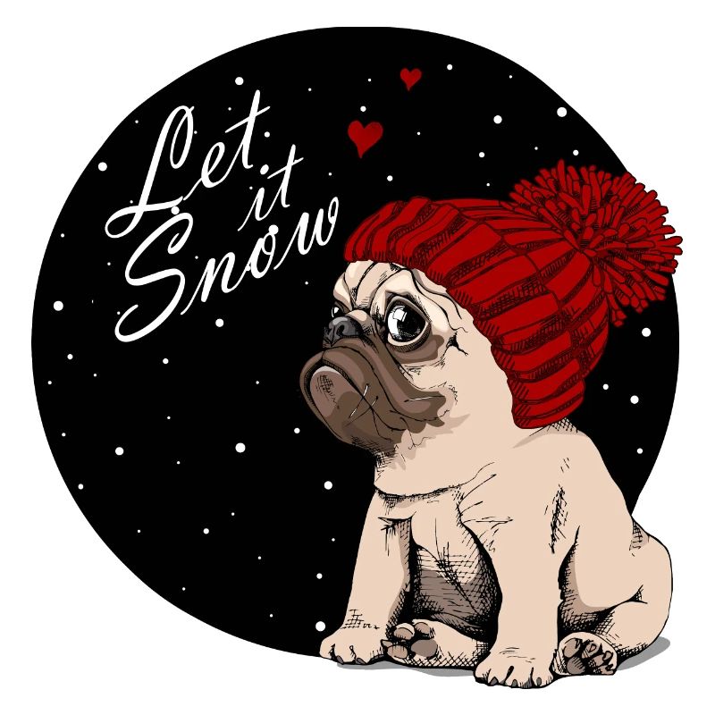 Let it Snow - Weihnachten Mops