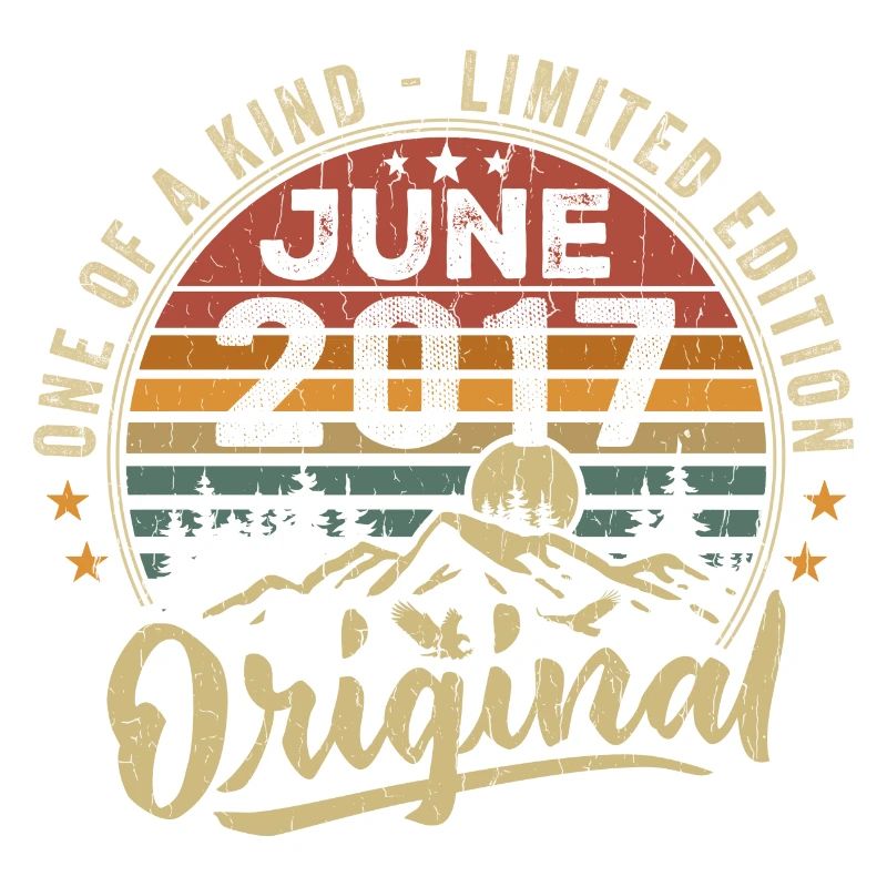 Juni 2017 Vintage Geburtstagsgeschenk 2017 Juni