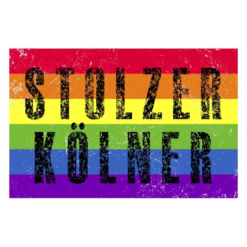 Stolzer Kölner - Regenbogenfahne