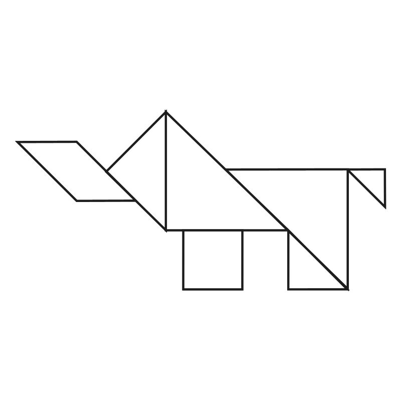 Elefant Tangram – Line Art