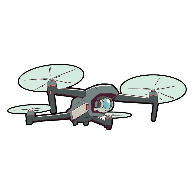 Retro Graphic Drone Flying Quadcopter Pilot RC Dro