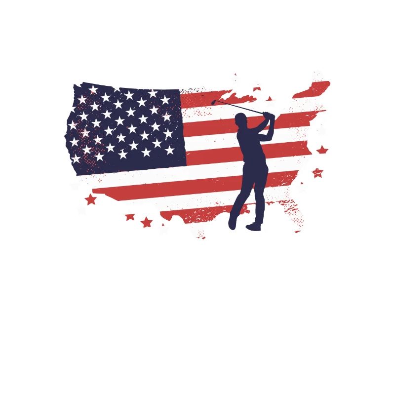 Drapeau américain golfeurs