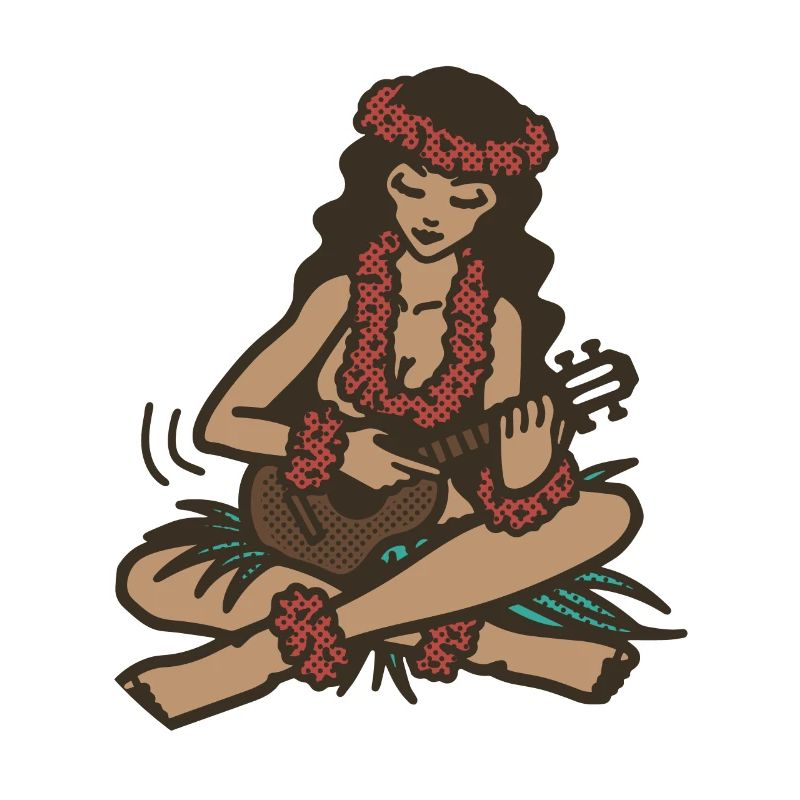 Hula Mädchen mit Ukulele