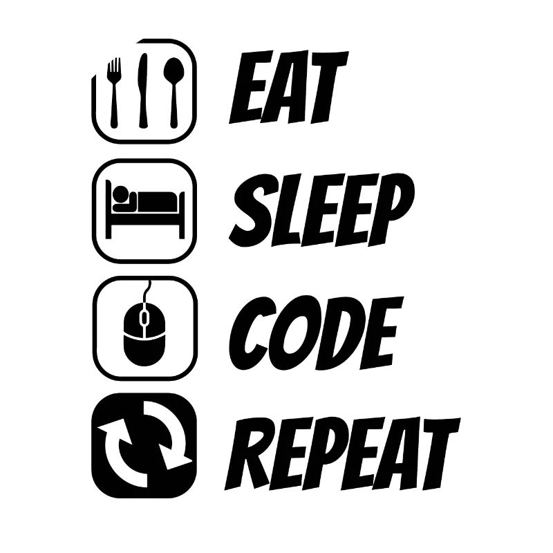 Eat Sleep Code Repeat Coder Programmer Software De