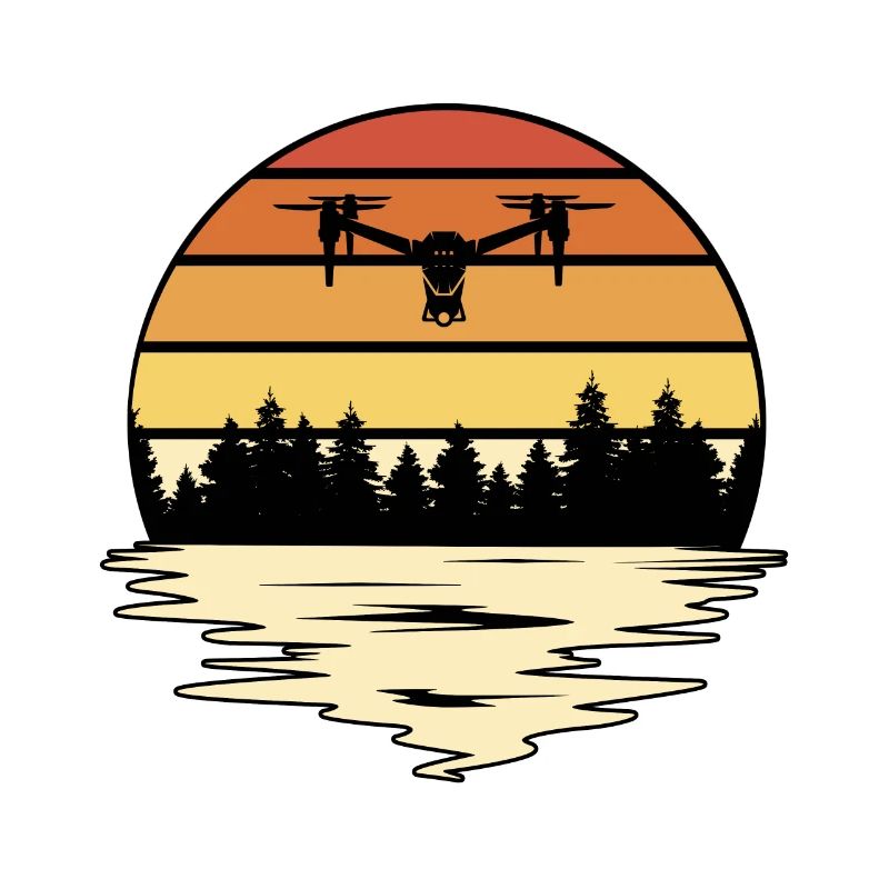 Retro Graphic Drone Flying Quadcopter Pilot RC Dro