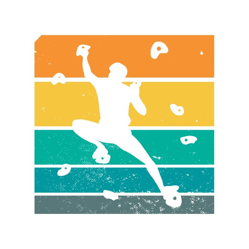 Retro Graphic Climbing Bouldering Rock Climber Mou