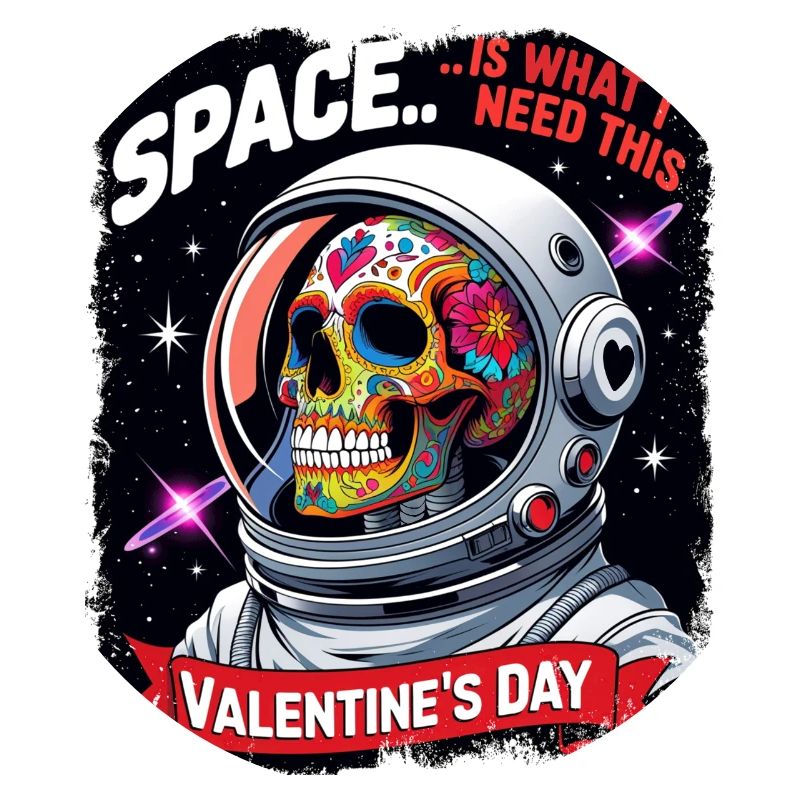 Space is what I Need this Valentines Day Skull