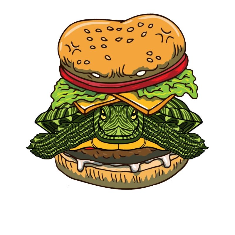 Drôle de Red Eared Slider Propriétaire Burger