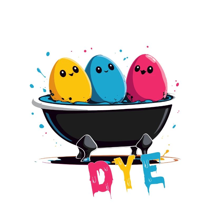 Egg Dyeing Saying Funny Colors for Easter