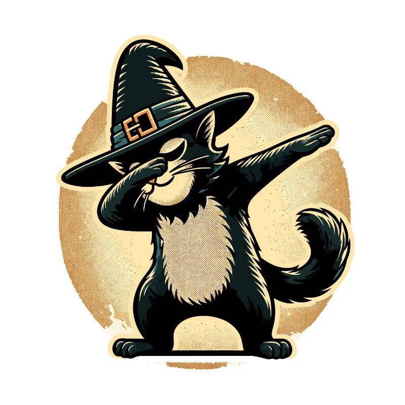 Dabbing Sorcières Chat Dabbing Chat Chat Animaux de compagnie Halloween