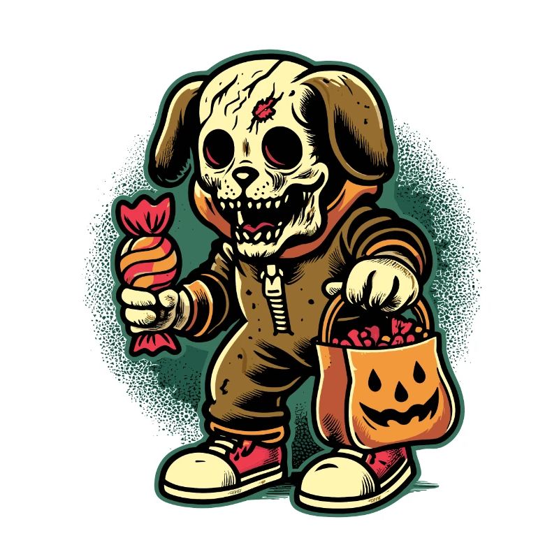 Untote Zombie Hund Süßes Oder Saures