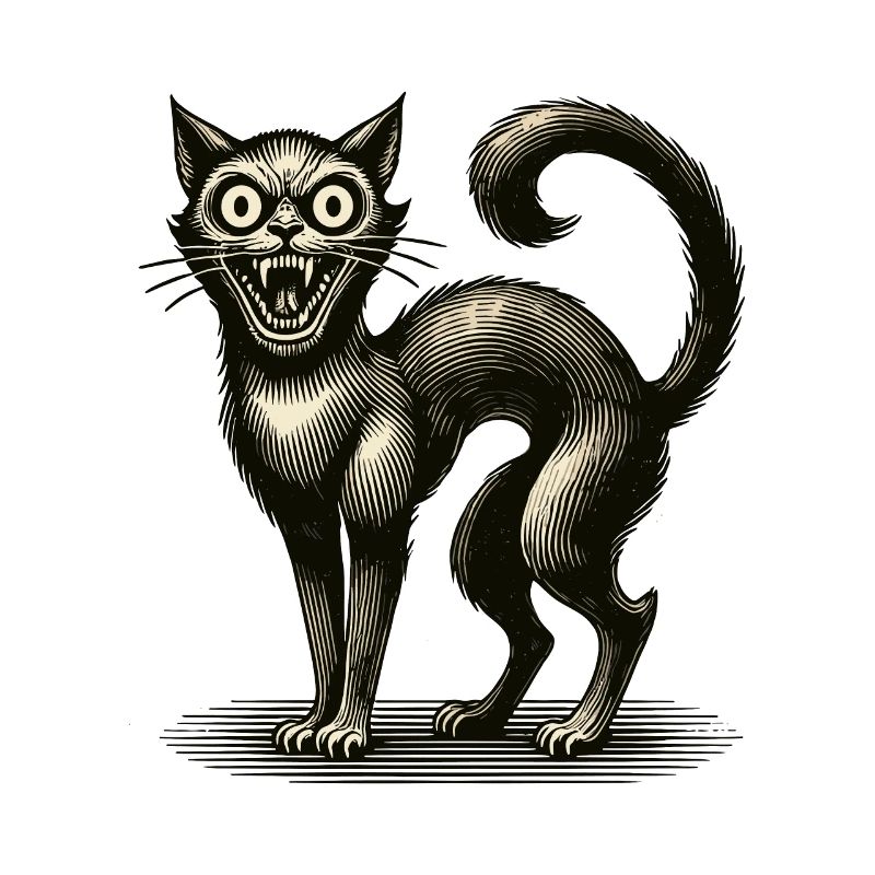 Terrible Chat Sorcière Chat d’horreur effrayant