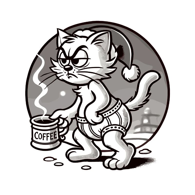 Chat au café de Noël