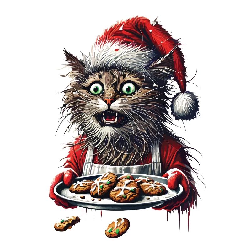 Chat de Noël avec des biscuits