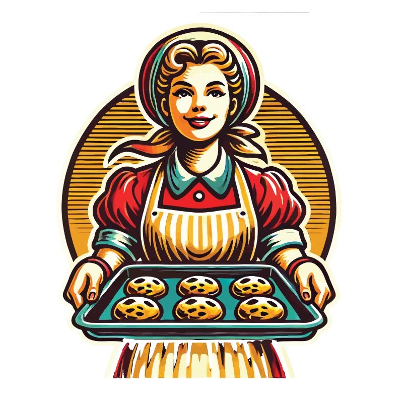 Traditional baker with fresh biscuits
