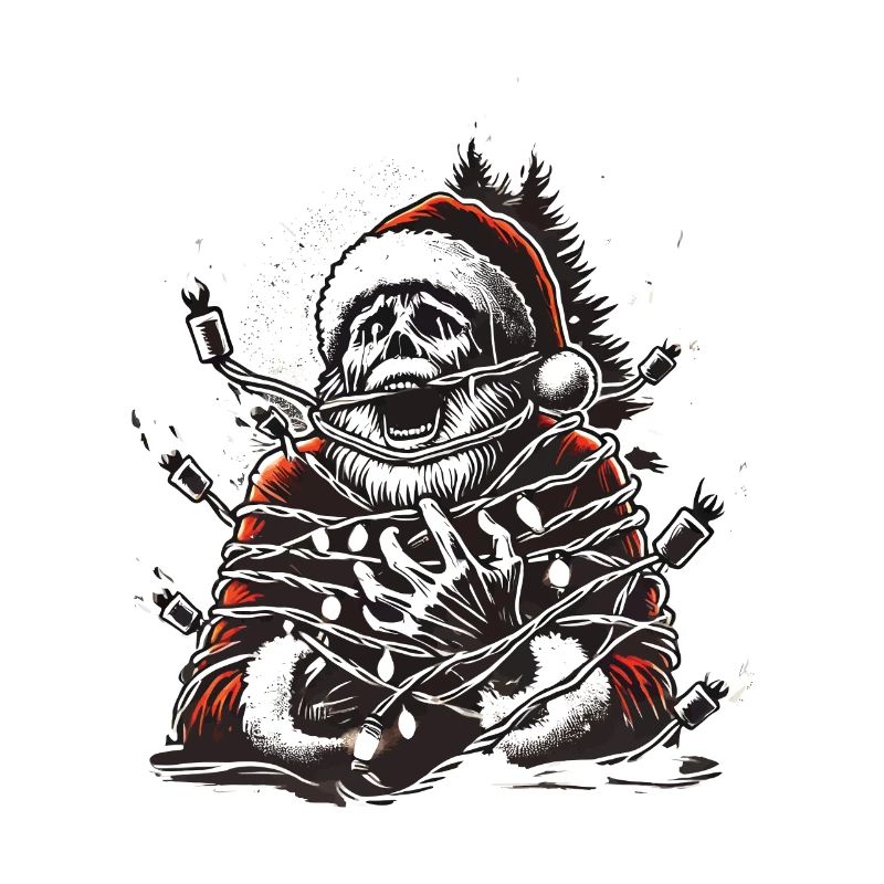 Santa Claus Electrocution Dark Artwork