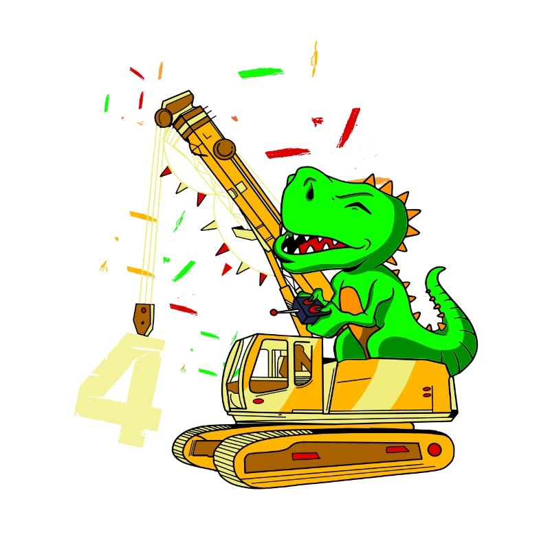 Conception d’anniversaire de 4 ans pour les dinosaures et