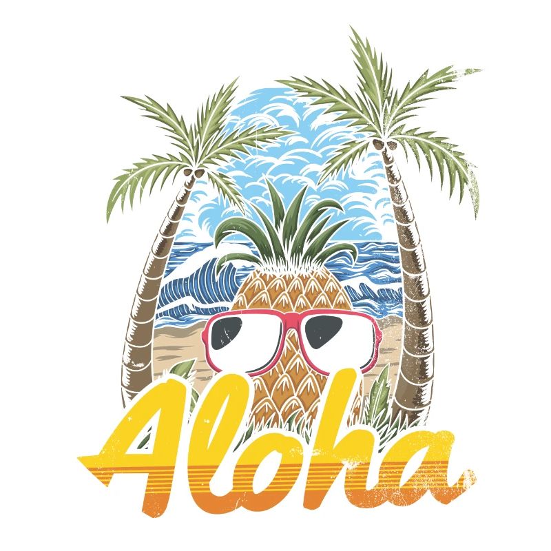 Conception d’ananas et de pins Aloha pour la plage