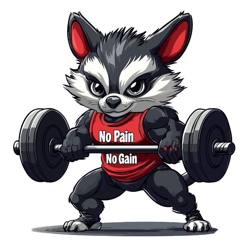 A raccoon who does weight training