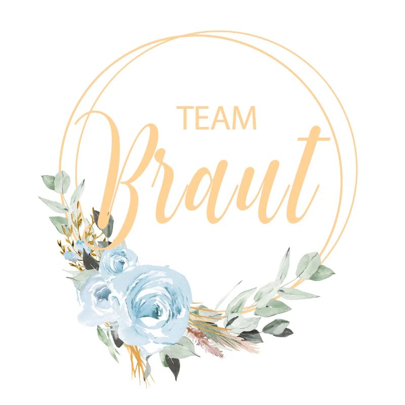 Team Bride! Eukalyptus Blauer Rosen Boho Kranz