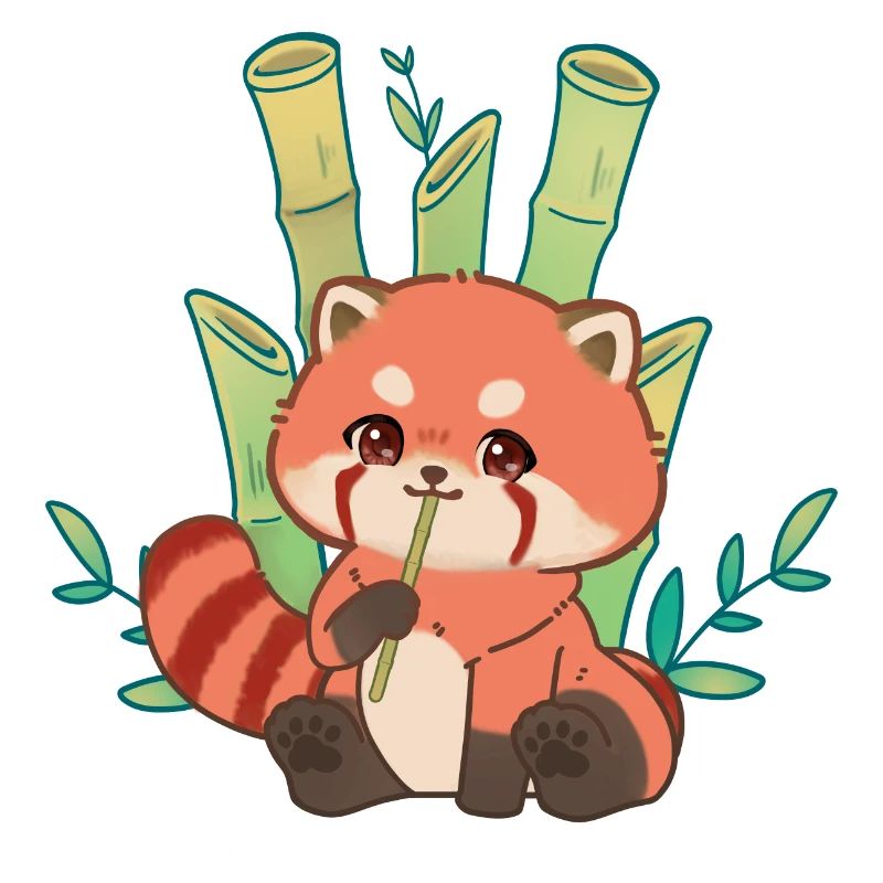 Panda chibi et bambous