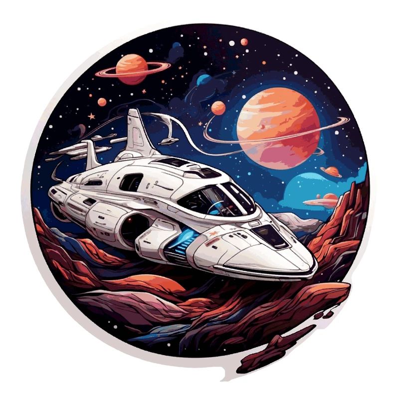 Spaceship space cruiser on alien planets